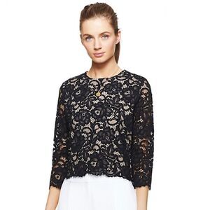 KATE SPADE Lace Floral Top Black Women’s Size 0